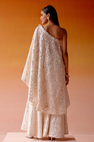 Aaina Sharara Set for Indian Wedding – Ivory Floral Style by Twenty Nine