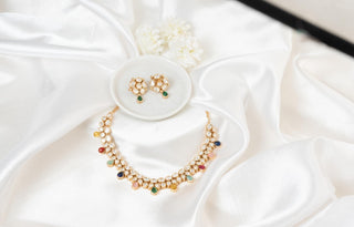 Necklace Set Multicolor Wear - Gold Rangeela Kundan Set by Putstyle