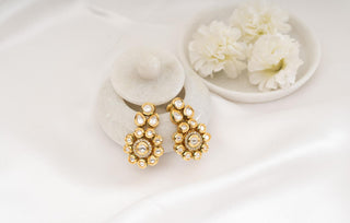 Earring Set Heritage Wear - White Feiyaz Kundan Earrings by Putstyle