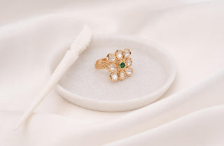 Ring Luxury Wear - White Nisa Polki Ring by Putstyle