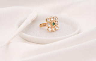 Ring Luxury Wear - White Nisa Polki Ring by Putstyle