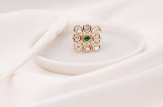 Ring Luxury Wear - White Nisa Polki Ring by Putstyle