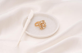 Ring Geometric Wear - White Maneer Polki Ring by Putstyle