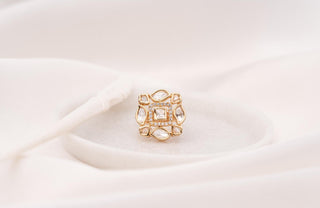 Ring Geometric Wear - White Maneer Polki Ring by Putstyle