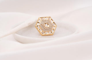 Ring Bridal Wear - White Diva Polki Ring by Putstyle