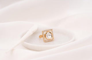Ring Traditional Wear - White Odette Polki Ring by Putstyle