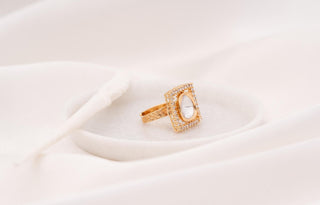 Ring Traditional Wear - White Odette Polki Ring by Putstyle