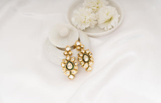 Earring Set Emerald Wear - Green Sudiksha Kundan Earrings by Putstyle