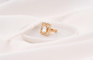 Ring Traditional Wear - White Odette Polki Ring by Putstyle