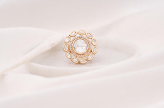 Ring Luxury Wear - White Vrutika Polki Ring by Putstyle
