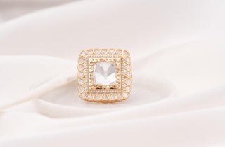 Ring Geometric Wear - White Zika Square Ring by Putstyle