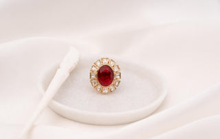 Ring Bridal Wear - White Azma Polki Ring by Putstyle