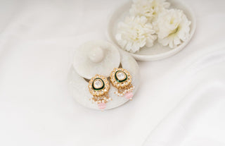 Earring Set Luxury Wear - White Eva Polki Earrings by Putstyle
