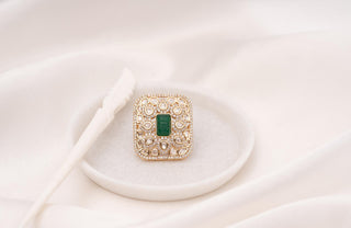 Ring Traditional Wear - White Ritvi Polki Ring by Putstyle
