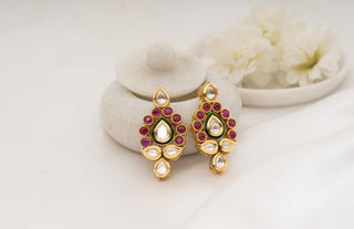 Earring Set Traditional Wear - Gold Afreen Kundan Earrings by Putstyle