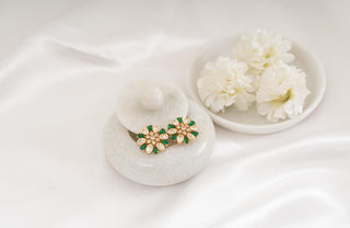Earring Set Emerald Wear - Green Shaina Polki Earrings by Putstyle