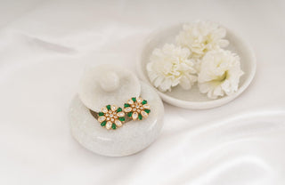 Earring Set Emerald Wear - Green Shaina Polki Earrings by Putstyle