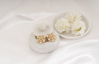 Stud Earring Set Modern Wear - White Mint Polki Studs by Putstyle