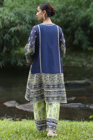 Blue kali kurta set