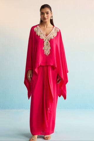 Pink bahaar iridessa kaftan set