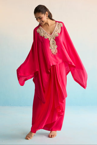 Pink bahaar iridessa kaftan set