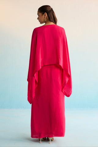 Pink bahaar iridessa kaftan set
