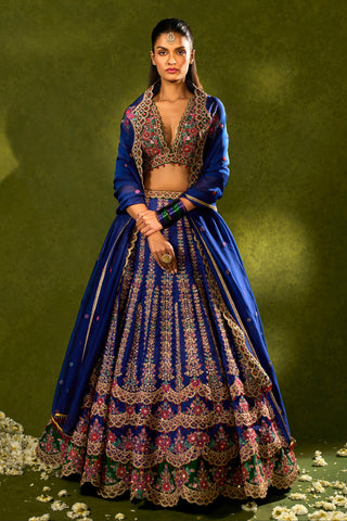 Lehenga Set Indian Wedding Blue Oorja Lehenga Set by Chamee & Palak
