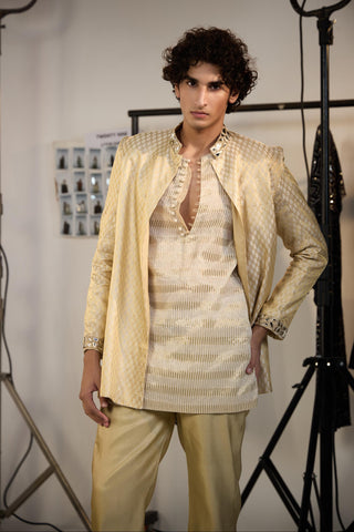 Bandgala for Indian Weddings – Beige Brocade by Twenty Nine