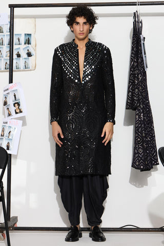 Sherwani for Indian Weddings – Black Mirrorwork by Twenty Nine