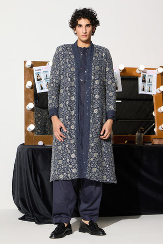 Kurta With Jacket for Indian Weddings – Gray Looshish Overlay by Twenty Nine