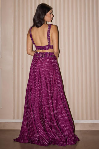 Lehenga Set for Indian Weddings – Purple Bandhani by Twenty Nine