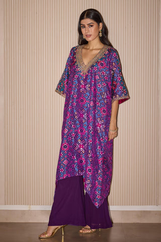 Kurta palazzo set for Contemporary Wear – Pink Flared Festive Elegance by Twenty Nine