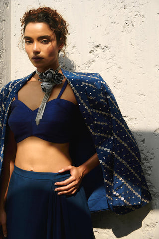 Blazer Set Contemporary Wear - Blue Lena by Chamee & Palak