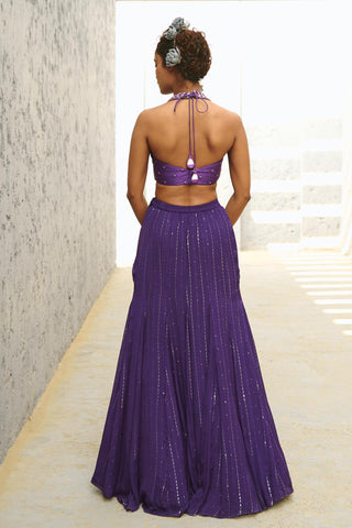 Skirt Set Indian Wedding - Purple Galaxy Mermaid by Chamee & Palak