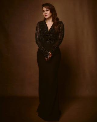 Black celestial night top and skirt