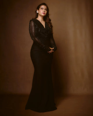 Black celestial night top and skirt