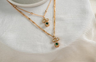Pendant Modern Wear - Gold Misha Polki Pendant by Putstyle