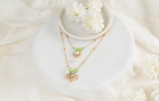Necklace Tiered Wear - Gold Rumani Polki Necklace by Putstyle