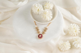 Necklace Polki Wear - Gold Gloria Polki Necklace by Putstyle