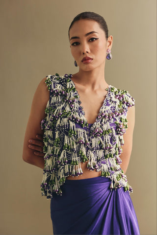 Purple Co-ord Set for Contemporary Wear - Regal Tailored Co-ord Set by Payal & Zinal