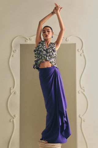 Purple Co-ord Set for Contemporary Wear - Regal Tailored Co-ord Set by Payal & Zinal