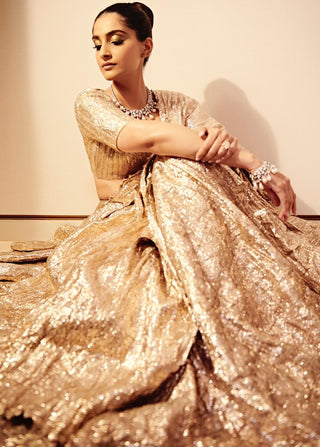 Silver raabta lehenga set