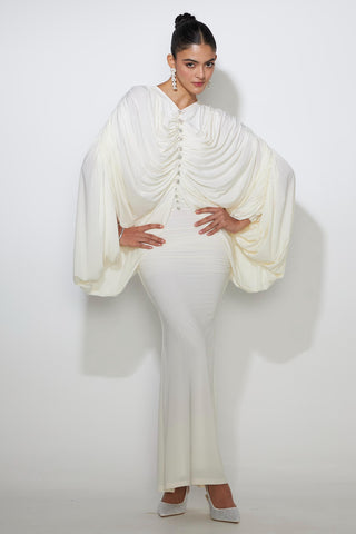 Dress Regal Wear - Yellow Alexa Draped gown by self-cntrd