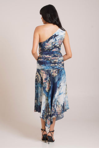 Multicolor Chaya Nuri One Shoulder Dress – Daytime Affair Outfit by Advait