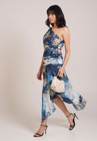 Multicolor Chaya Nuri One Shoulder Dress – Daytime Affair Outfit by Advait