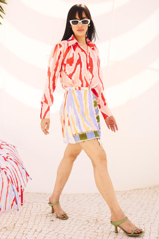 Multicolor spectrum art zip Shirt