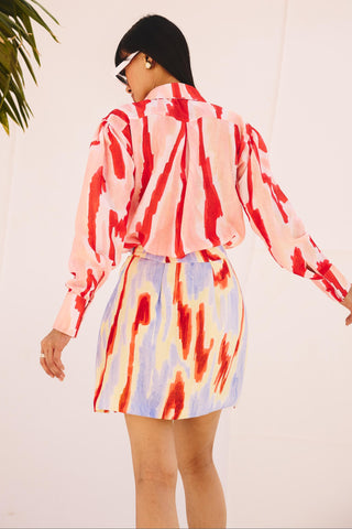 Multicolor spectrum art zip Shirt