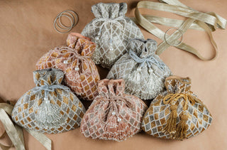 Silver cruzado pearl bag