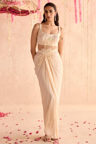 Ivory daffodil under bloom skirt set