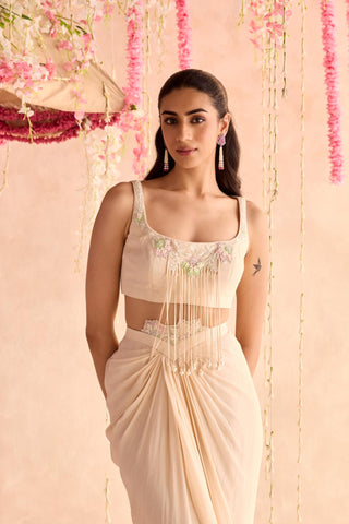 Ivory daffodil under bloom skirt set